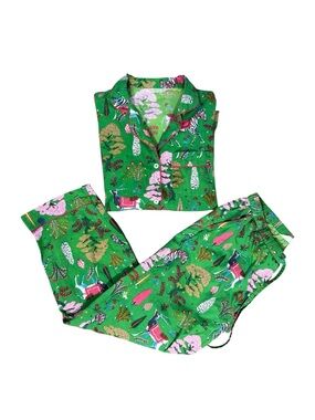 Women's Anthropologie Print Fresh Matching Pajama Set Organic Cotton Size Small